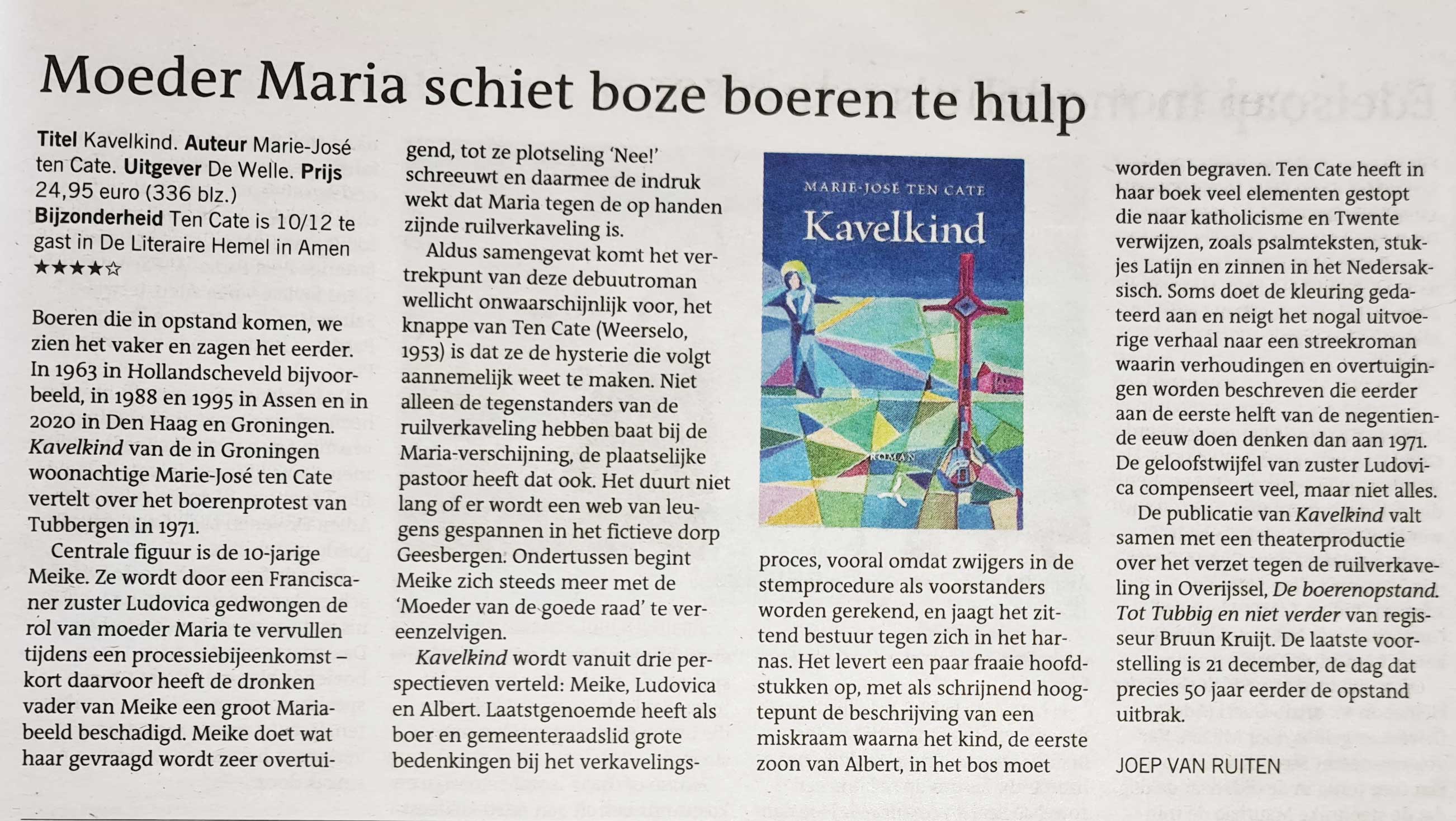 26 november 2021 - Dagblad van het noorden  Moeder Maria schiet....- JoepRuiten